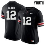 NCAA Ohio State Buckeyes Youth #12 Matthew Baldwin Black Nike Football College Jersey GNO8445YV